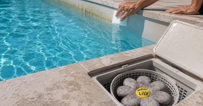 Nettoyage de liner de piscine et skimmer